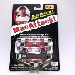 Maisto 1999 #8 MacAttack Mark McGwire 1/64 NASCAR Diecast car Bobby Hillin Jr